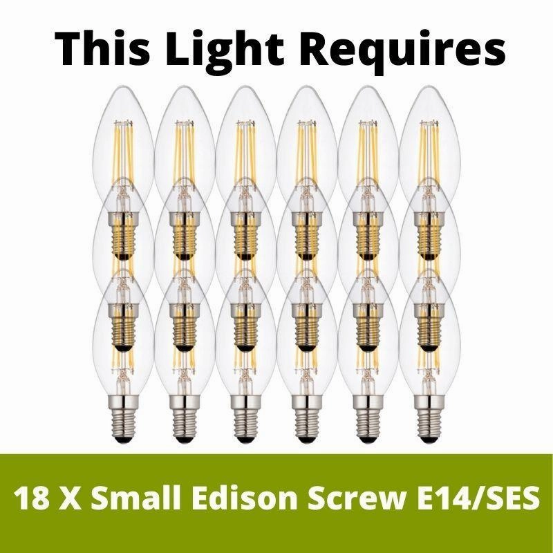 Marie Therese 18 Light Chrome/Clear Crystal Glass Chandelier