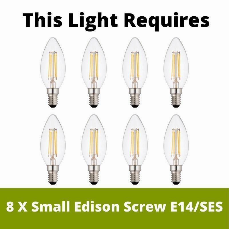 Marie Therese 8 Light Chrome/Crystal Glass Chandelier