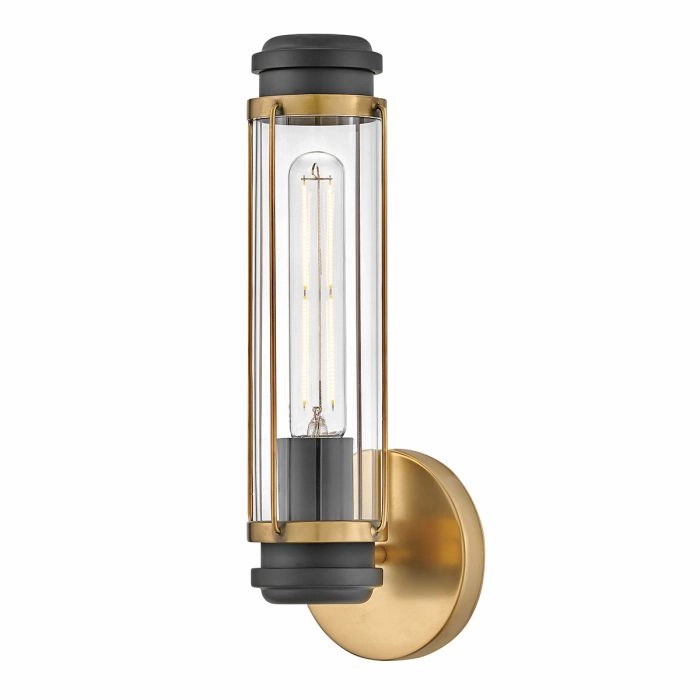 Masthead Brass & Black Bathroom Wall Light