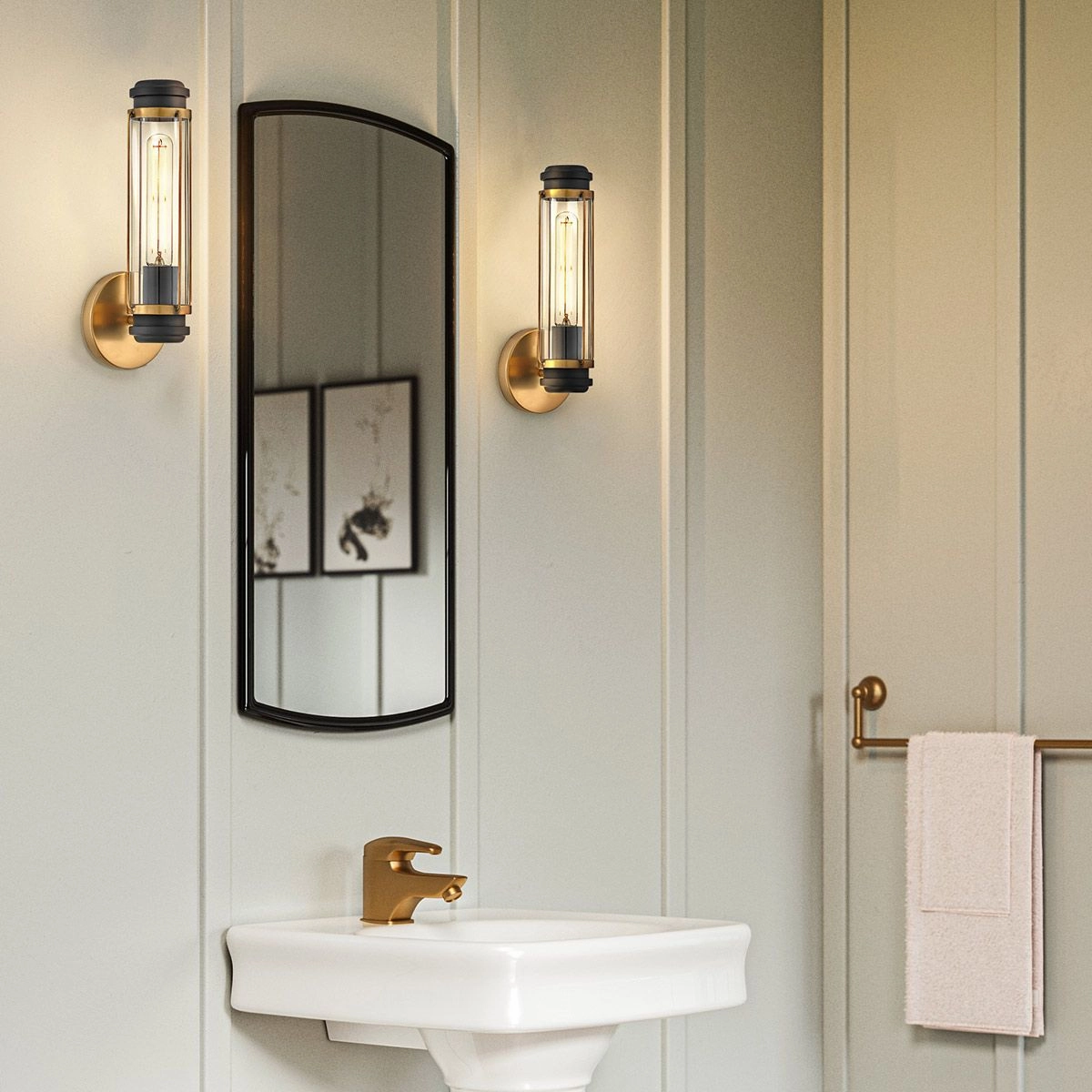 Masthead Brass & Black Bathroom Wall Light vintage desk lamp