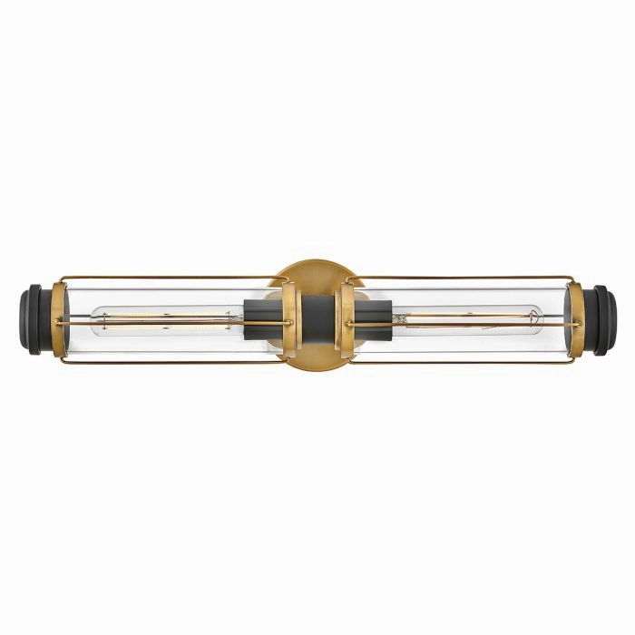 Masthead Double Brass & Black Bathroom Wall Light vintage desk lamp