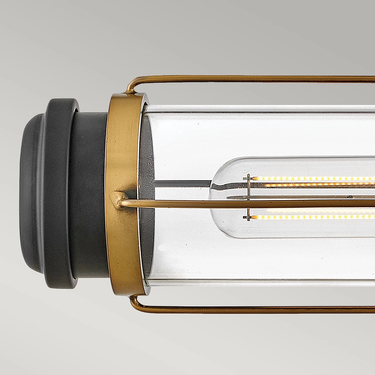 Masthead Double Brass & Black Bathroom Wall Light