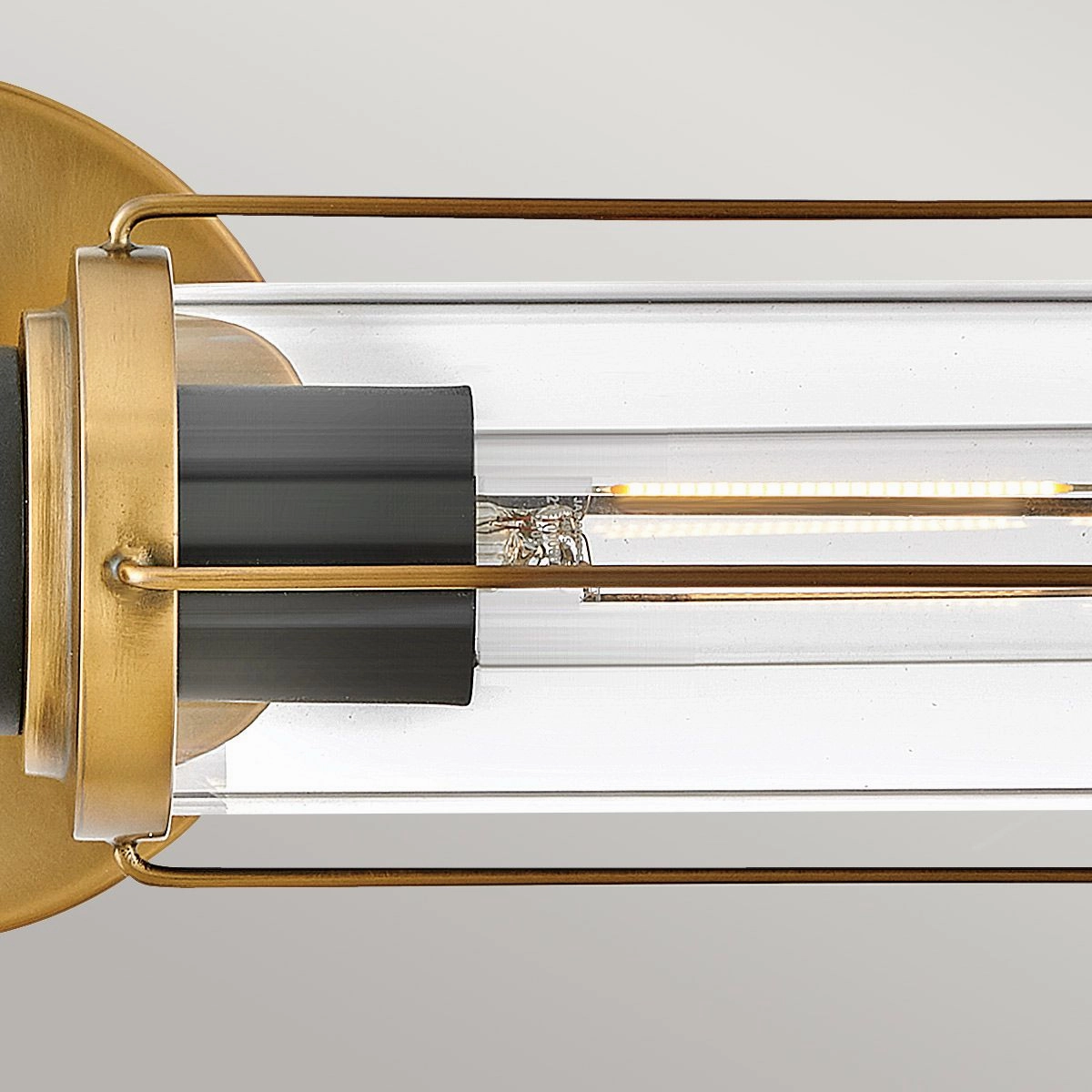 Masthead Double Brass & Black Bathroom Wall Light
