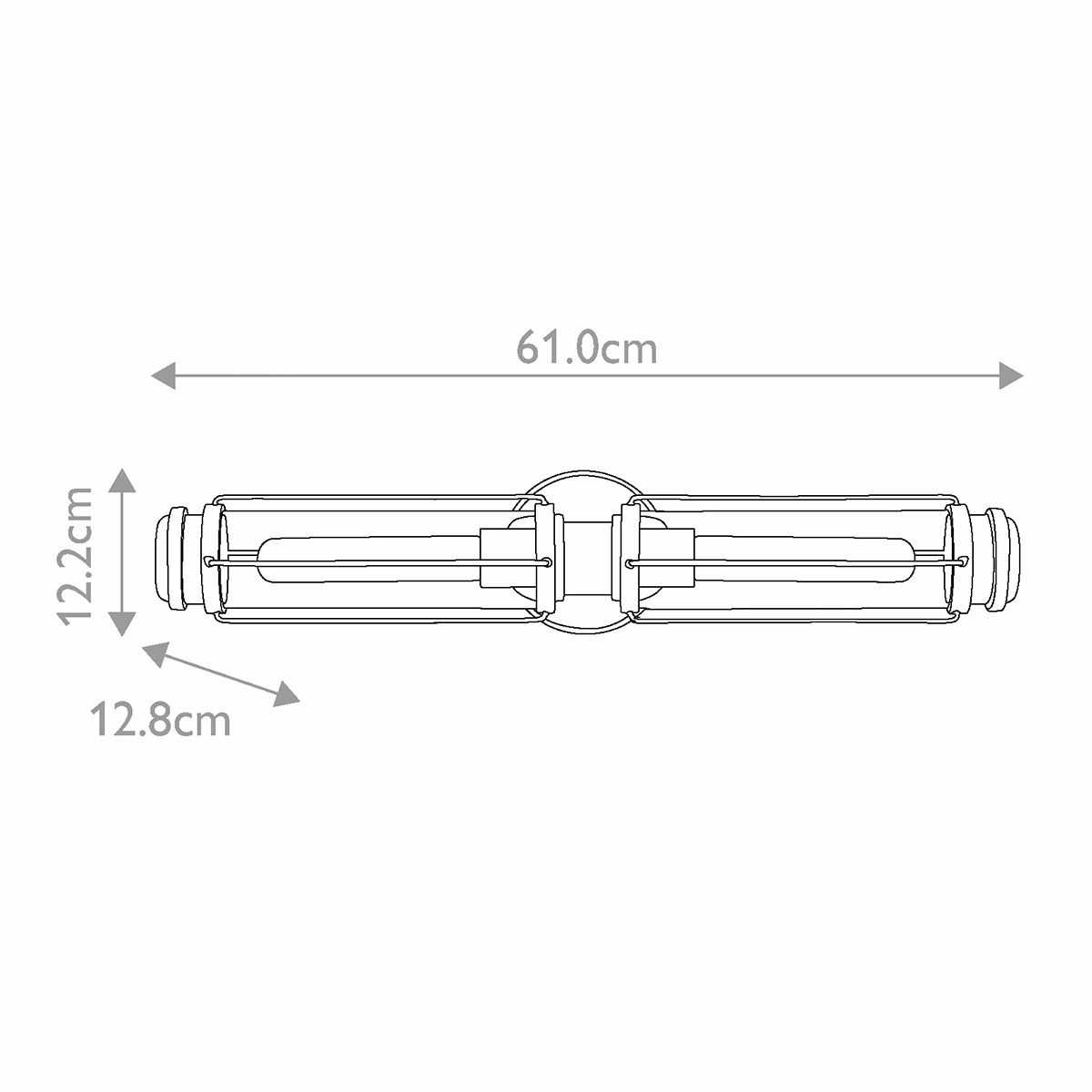 Masthead Double Polished Chrome & Black Bathroom Wall Light