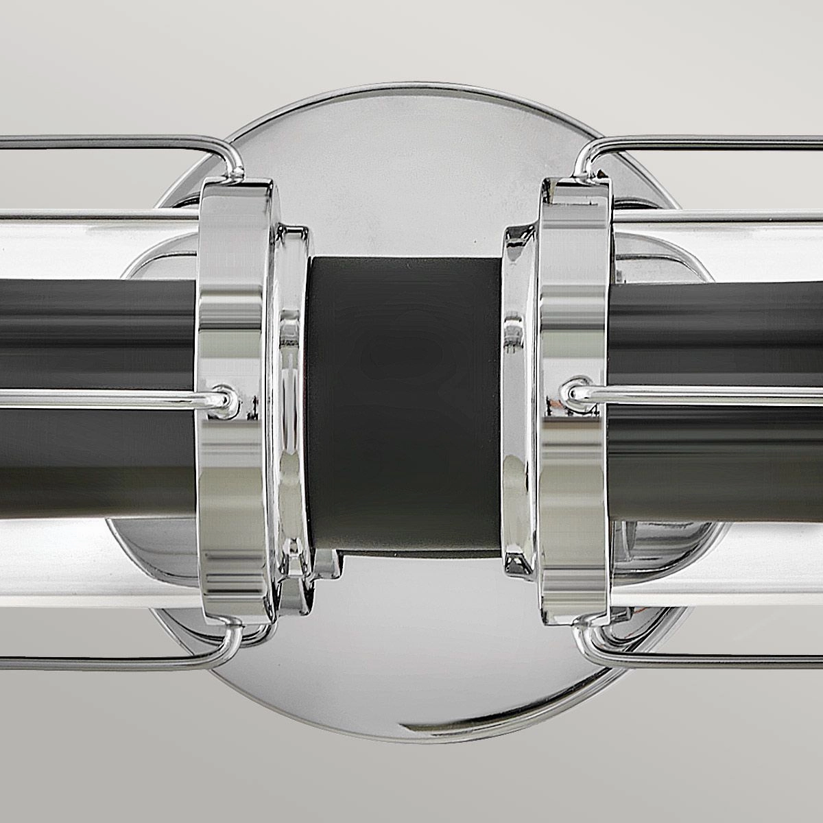 Masthead Double Polished Chrome & Black Bathroom Wall Light