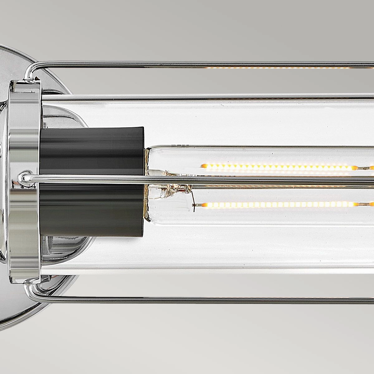 Masthead Double Polished Chrome & Black Bathroom Wall Light