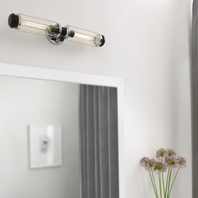 Masthead Double Polished Chrome & Black Bathroom Wall Light vintage desk lamp