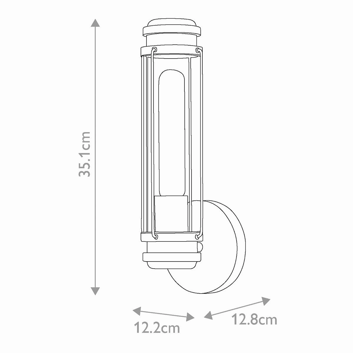Masthead Polished Chrome & Black Bathroom Wall Light