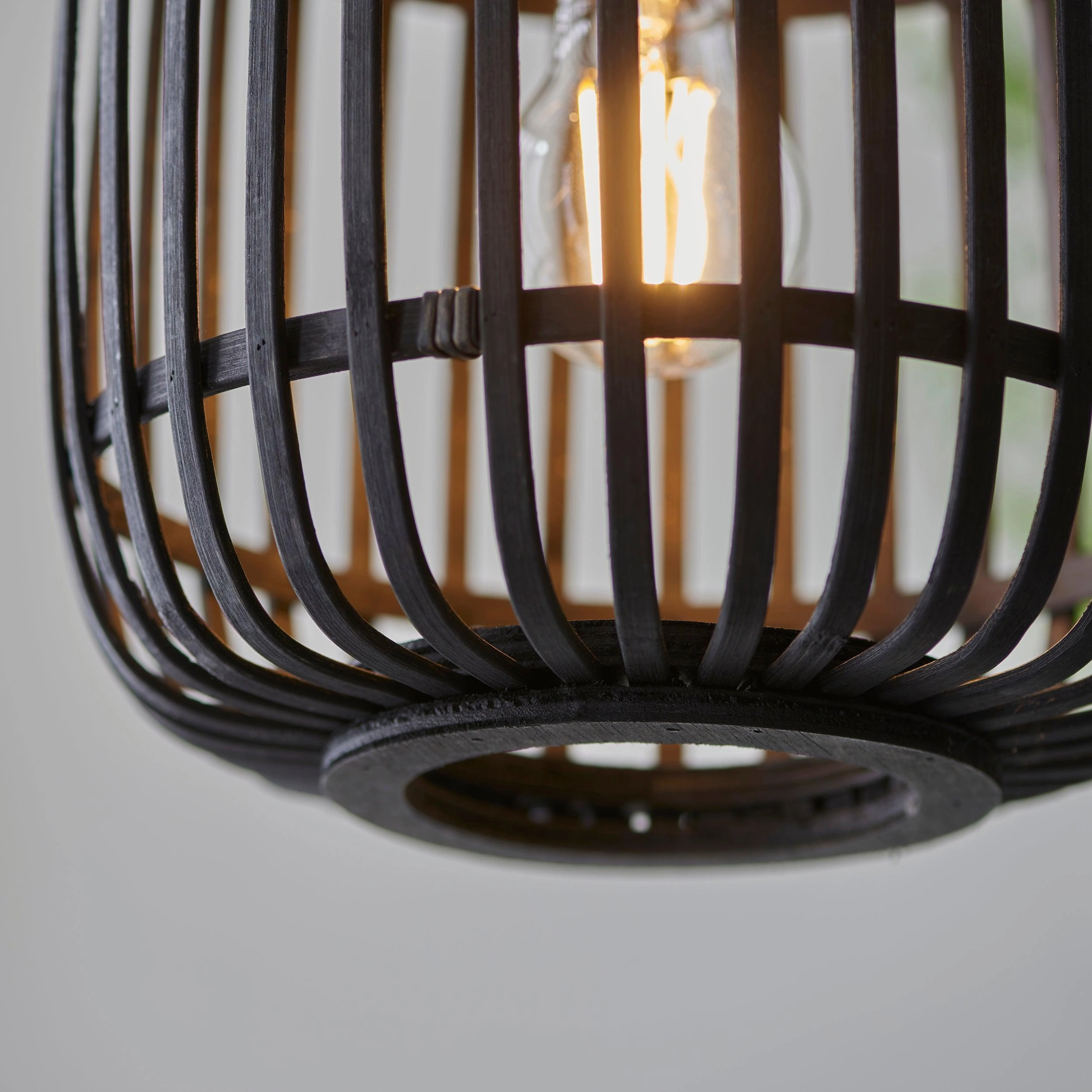 Mathias Black Bamboo Adjustable Ceiling Pendant