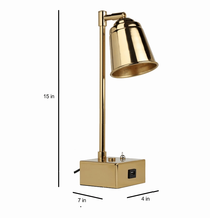 Matt Gold Steel Adjustable Study Lamp