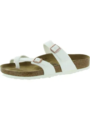 Mayari Womens Leather Slip On Footbed Sandals