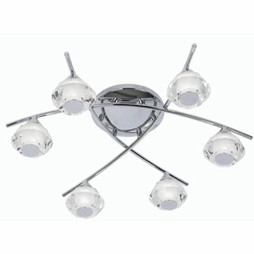 Meissa Chrome 6 Light Semi Flush Bathroom Ceiling Light soft glow ceiling light