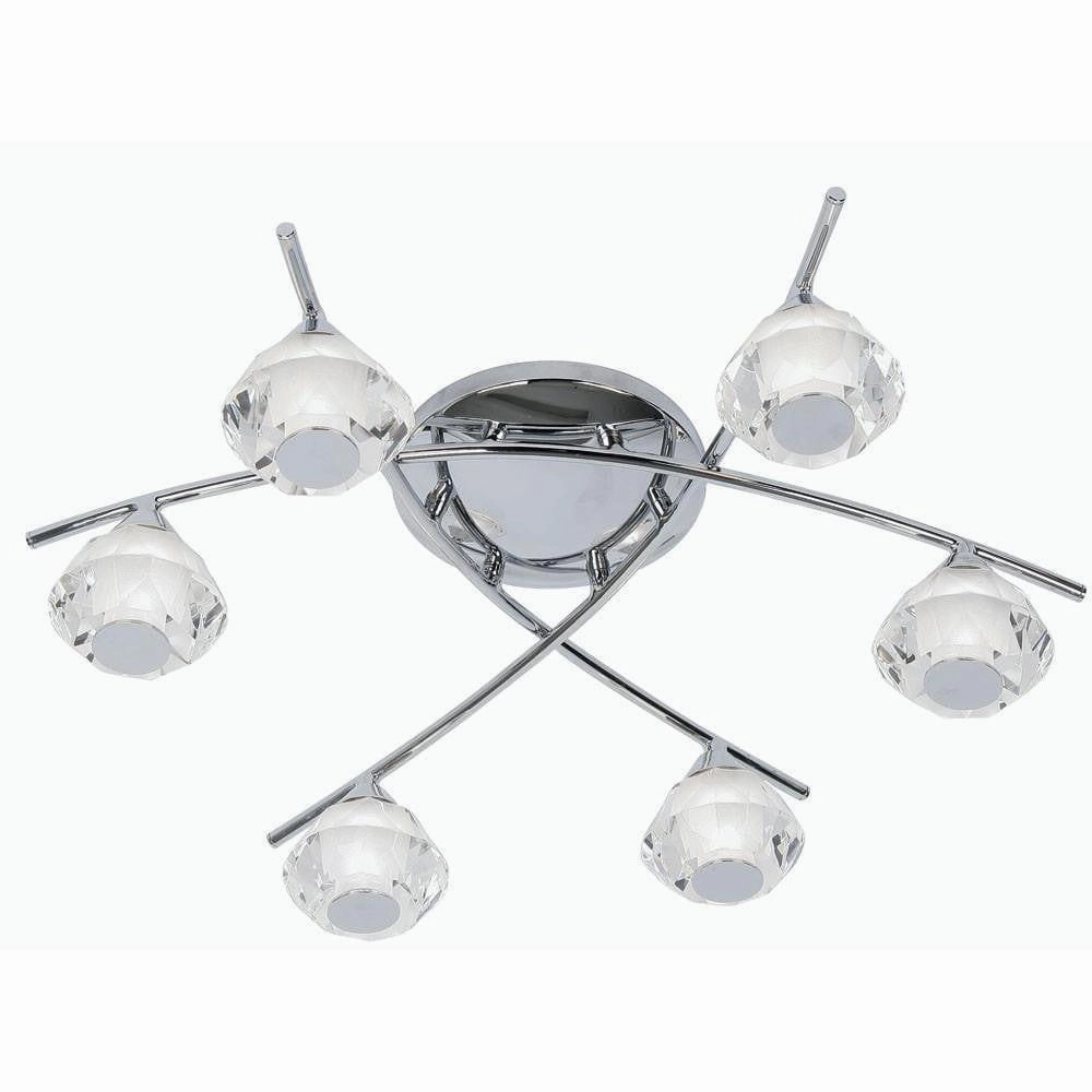 Meissa Chrome 6 Light Semi Flush Bathroom Ceiling Light soft glow ceiling light