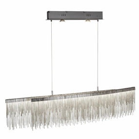 Memphis LED Satin Silver Chain String Bar Ceiling Pendant soft glow ceiling light