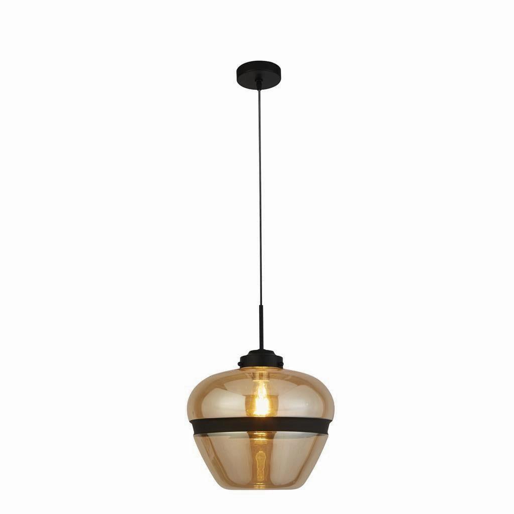 Meringue 1 Light Black & Champagne Glass Ceiling Pendant white ceiling lamp