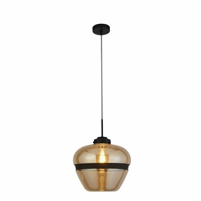 Meringue 1 Light Black & Champagne Glass Ceiling Pendant white ceiling lamp