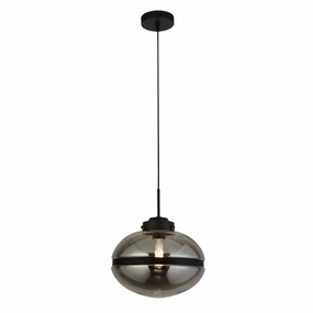 Meringue 1 Light Black & Smoked Glass Ceiling Pendant white ceiling lamp