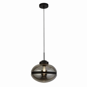 Meringue 1 Light Black & Smoked Glass Ceiling Pendant sleek LED ceiling lamp