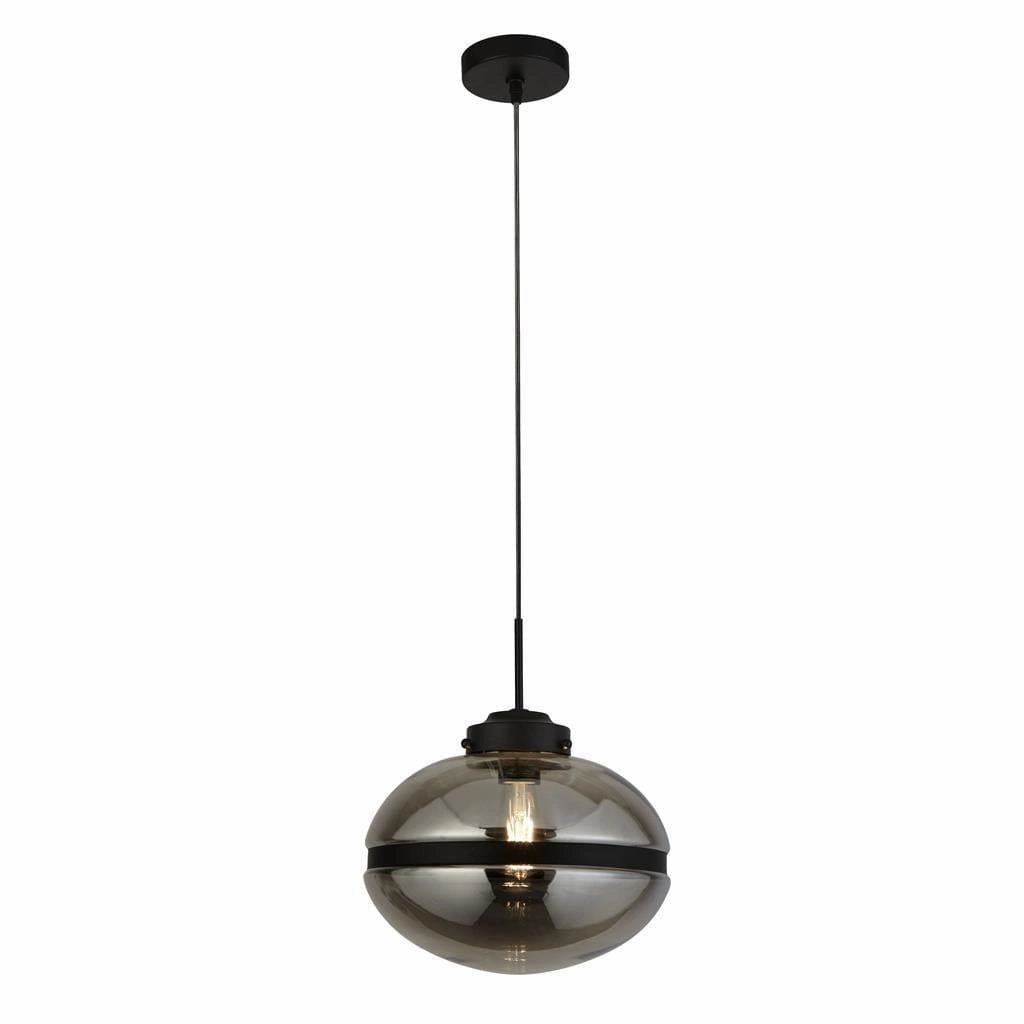 Meringue 1 Light Black & Smoked Glass Ceiling Pendant white ceiling lamp