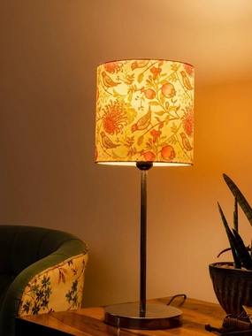 Metal Chrome Finish Lamp with Multicolor Birdy Shade decorative ceiling fixture