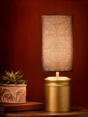 Metal Golden Table Lamp with Dark Forest Shade decorative ceiling fixture