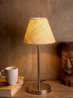 Metal Table Lamp with White Jute Shade decorative ceiling fixture