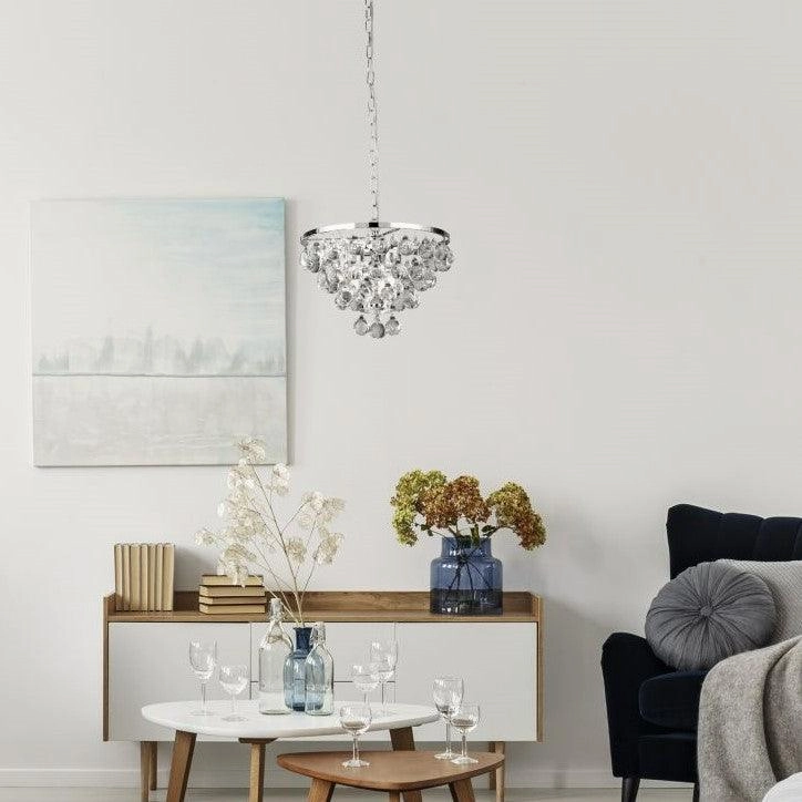 Michelle 4 Light Round Chrome Ceiling Pendant