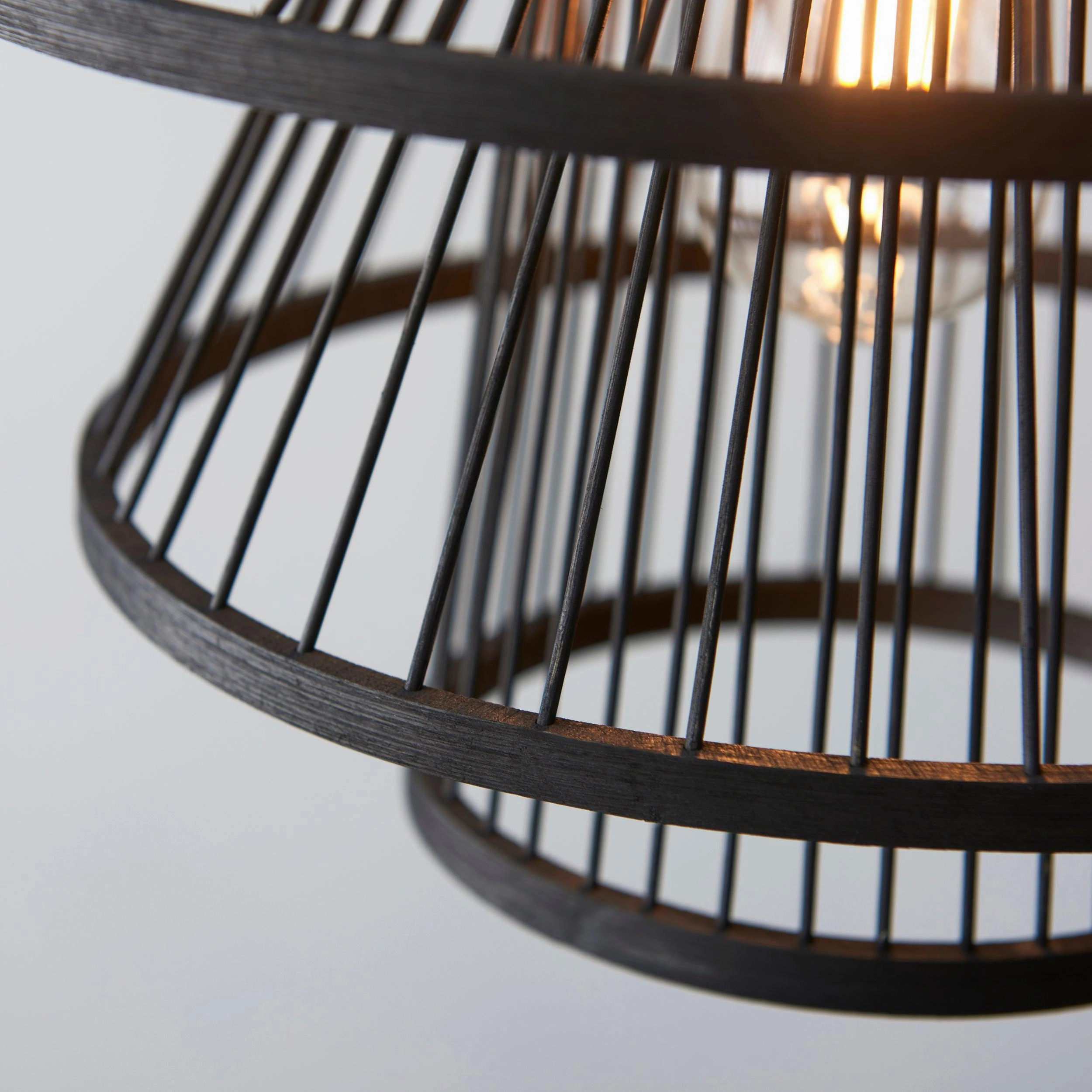 Minato Black Bamboo Adjustable Ceiling Pendant