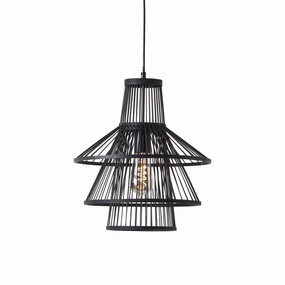 Minato Black Bamboo Adjustable Ceiling Pendant white ceiling lamp