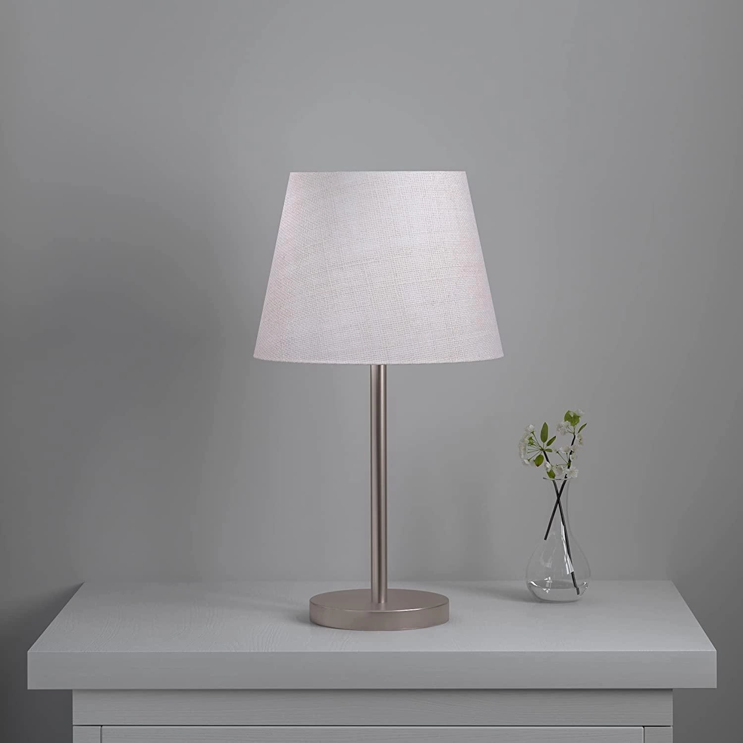 Modern & Sleek Stainless Steel Silver Finish Table Lamp 10 Inches decorative ceiling fixture
