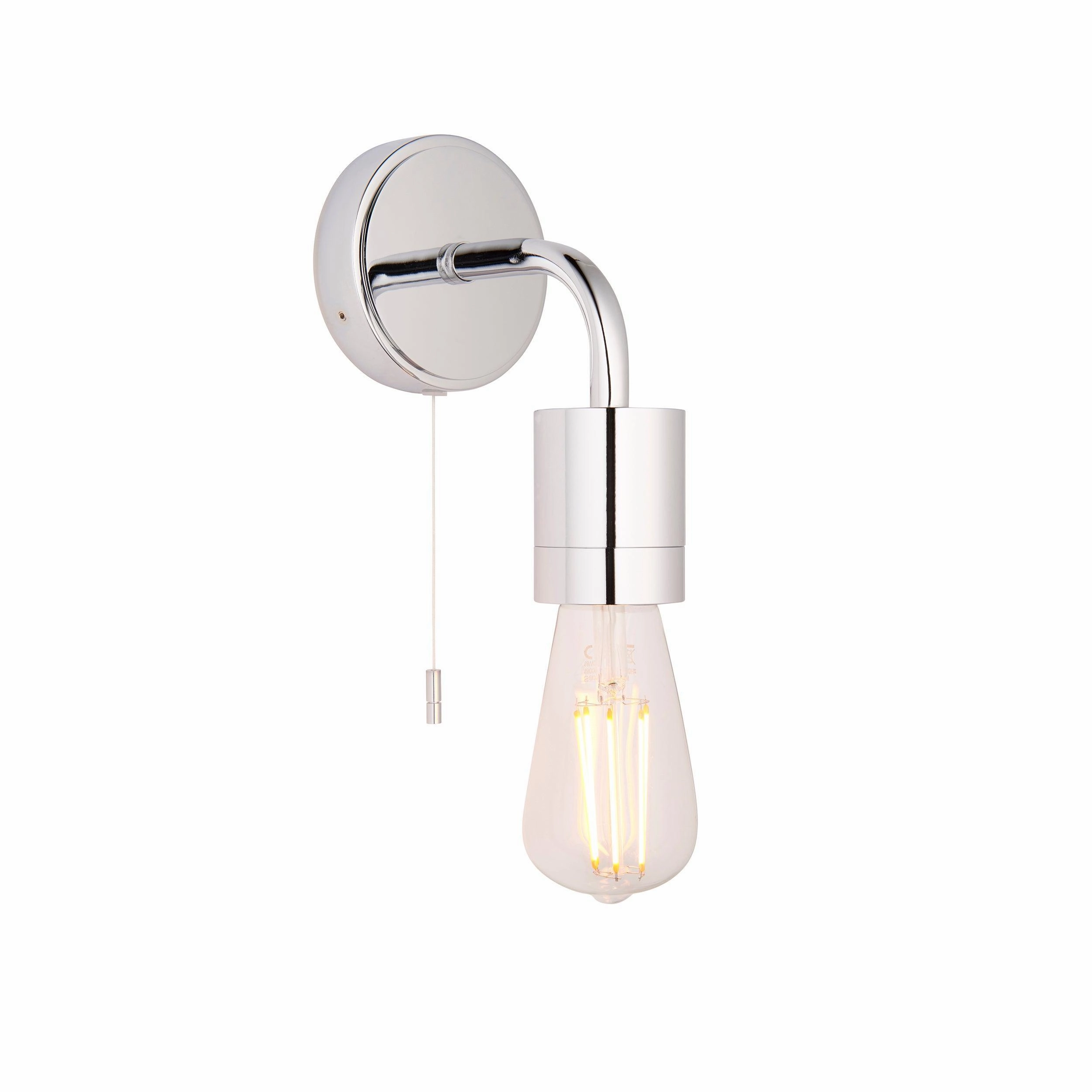 Modern Art Deco Chrome Bathroom Wall Light