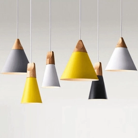 Modern Conical Nordic Pendant Light For Cafe & Bars With LED Bulb 1PC decorative ceiling fixture