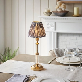 Morton Rechargeable Table Lamp & Ikat 16cm Pearl Grey Shade ceramic table lamp