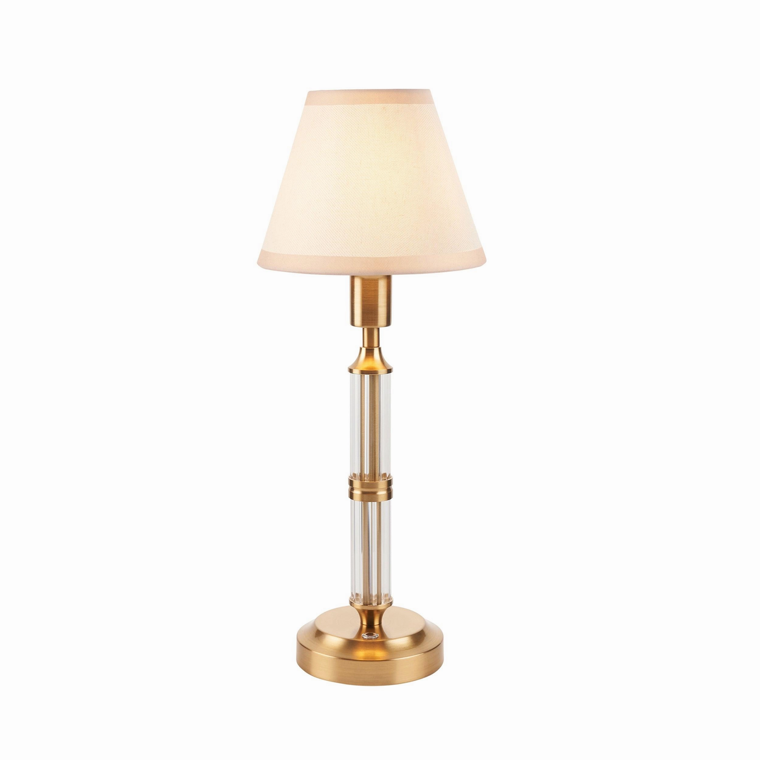 Morton Rechargeable Table Lamp & Ivy 16cm Vintage White Shade