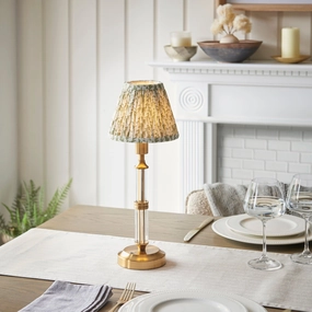 Morton Rechargeable Table Lamp & Leaf 16cm Herb Garden Green Shade ceramic table lamp
