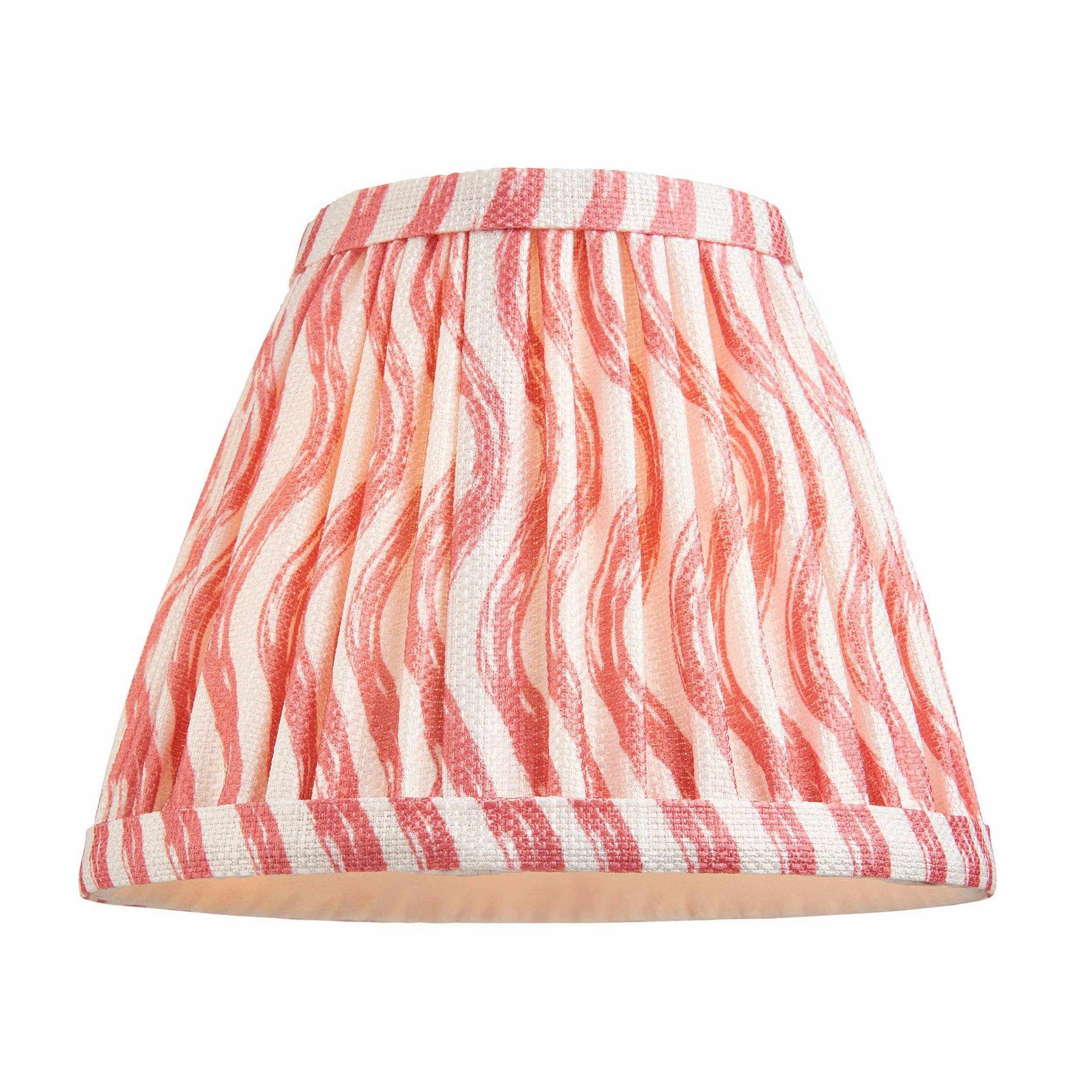 Morton Rechargeable Table Lamp & Ripple 16cm Coral Pink Shade