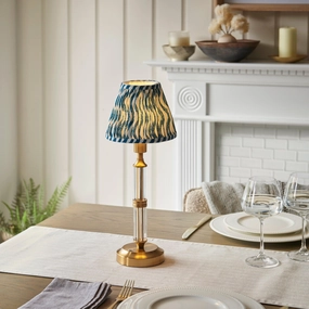 Morton Rechargeable Table Lamp & Ripple 16cm Marlin Blue Shade ceramic table lamp