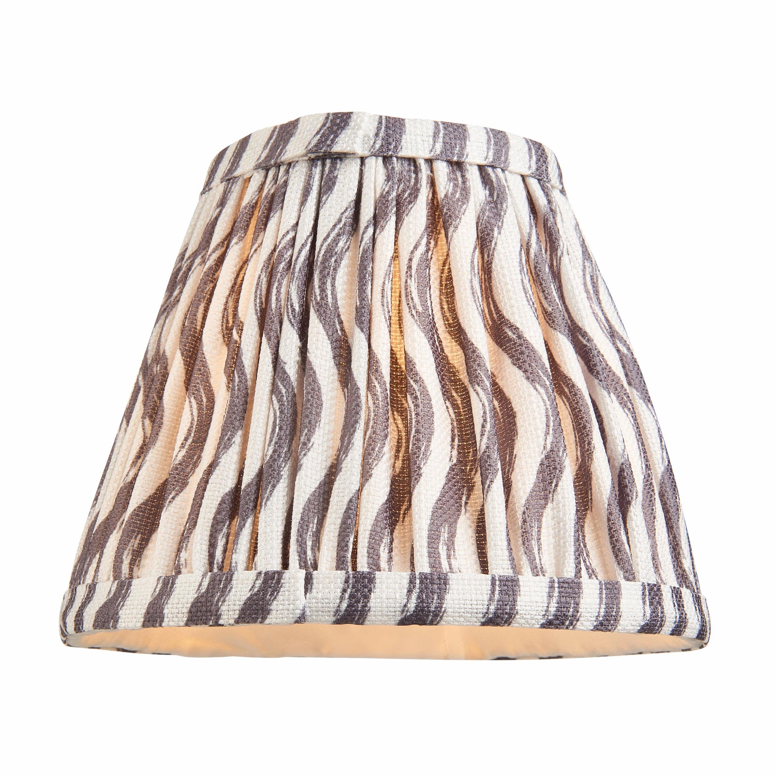 Morton Rechargeable Table Lamp & Ripple 16cm Pearl Grey Shade