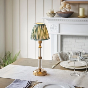 Morton Rechargeable Table Lamp & Zigzag 16cm Cotswold Green Shade ceramic table lamp