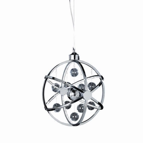 Muni Chrome & Clear Glass Pendant 39cm Ceiling Light ambient ceiling fixture