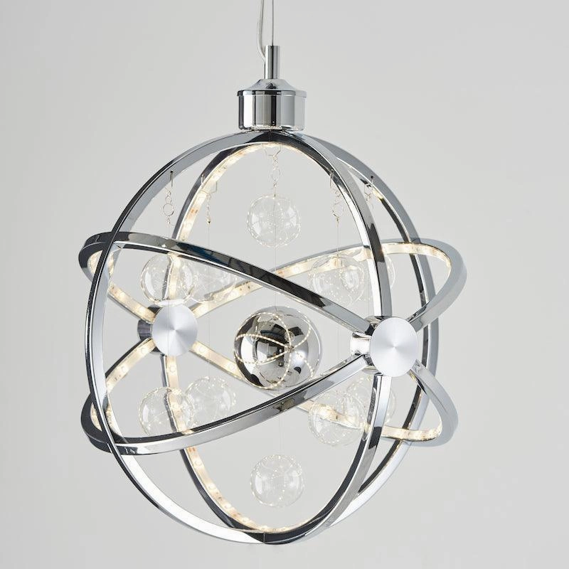 Muni Chrome & Clear Glass Pendant 39cm Ceiling Light