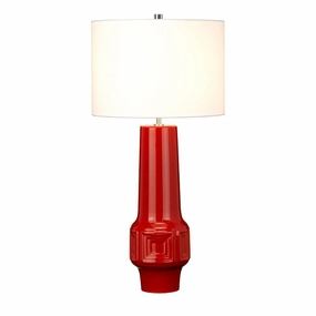 Muswell Red Ceramic Table Lamp energy-saving LED light