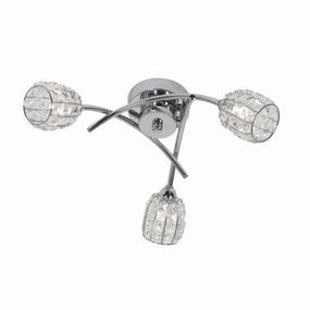 Naira 3 Light Chrome Flush Ceiling Light white ceiling lamp