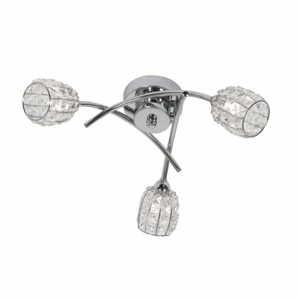 Naira 3 Light Chrome Flush Ceiling Light white ceiling lamp