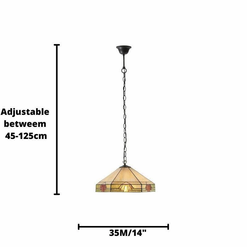 Nevada Medium Tiffany Ceiling Light - 1 Bulb Fitting