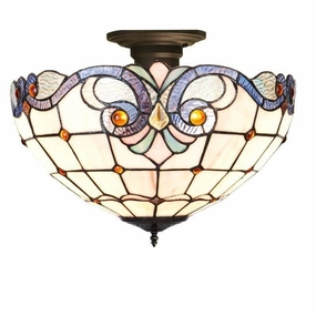 Newcastle Semi Flush Tiffany Ceiling Light recessed ceiling spot lamp
