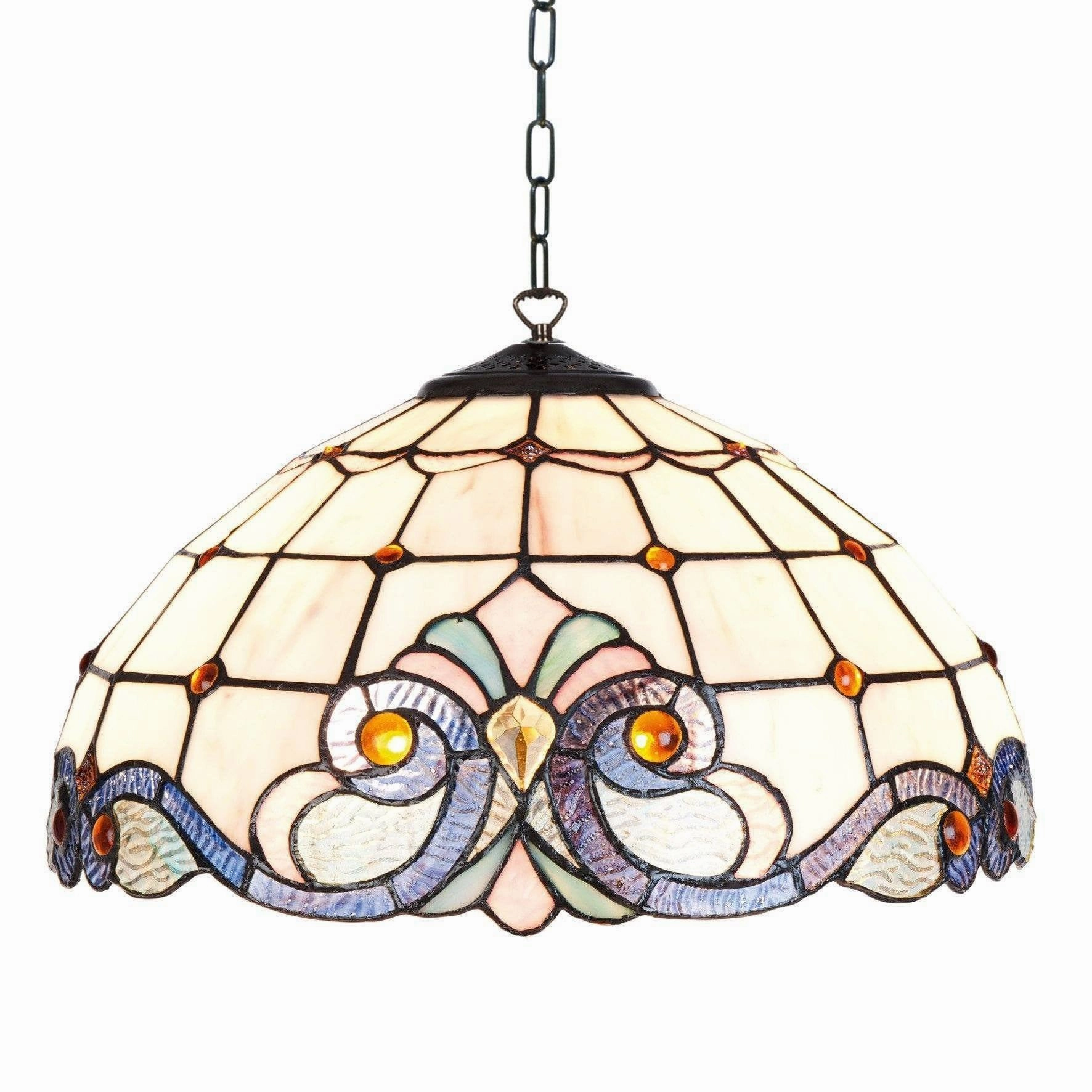 Newcastle Tiffany Ceiling Light, single bulb fitting recessed ceiling spot lamp