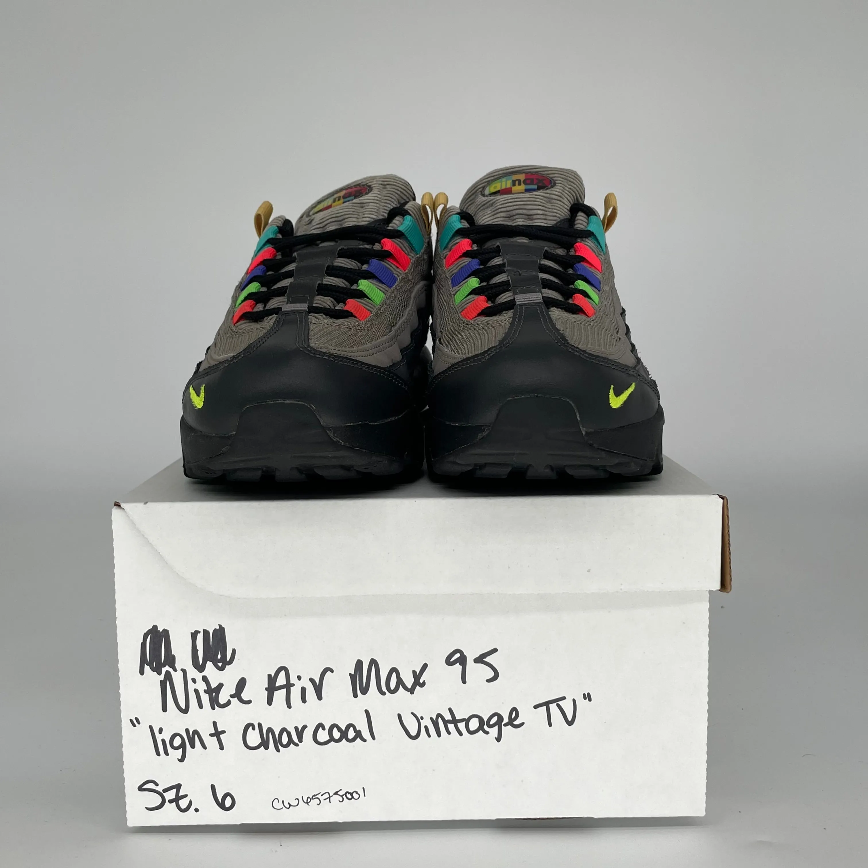 NIKE AIR MAX 95 LIGHT CHARCOAL VINTAGE TV SIZE 6 CQ6575-001