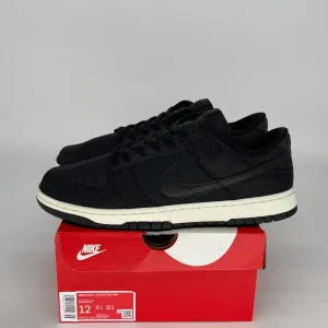 NIKE DUNK LOW BLACK CANVAS SIZE 12 DV7211-001