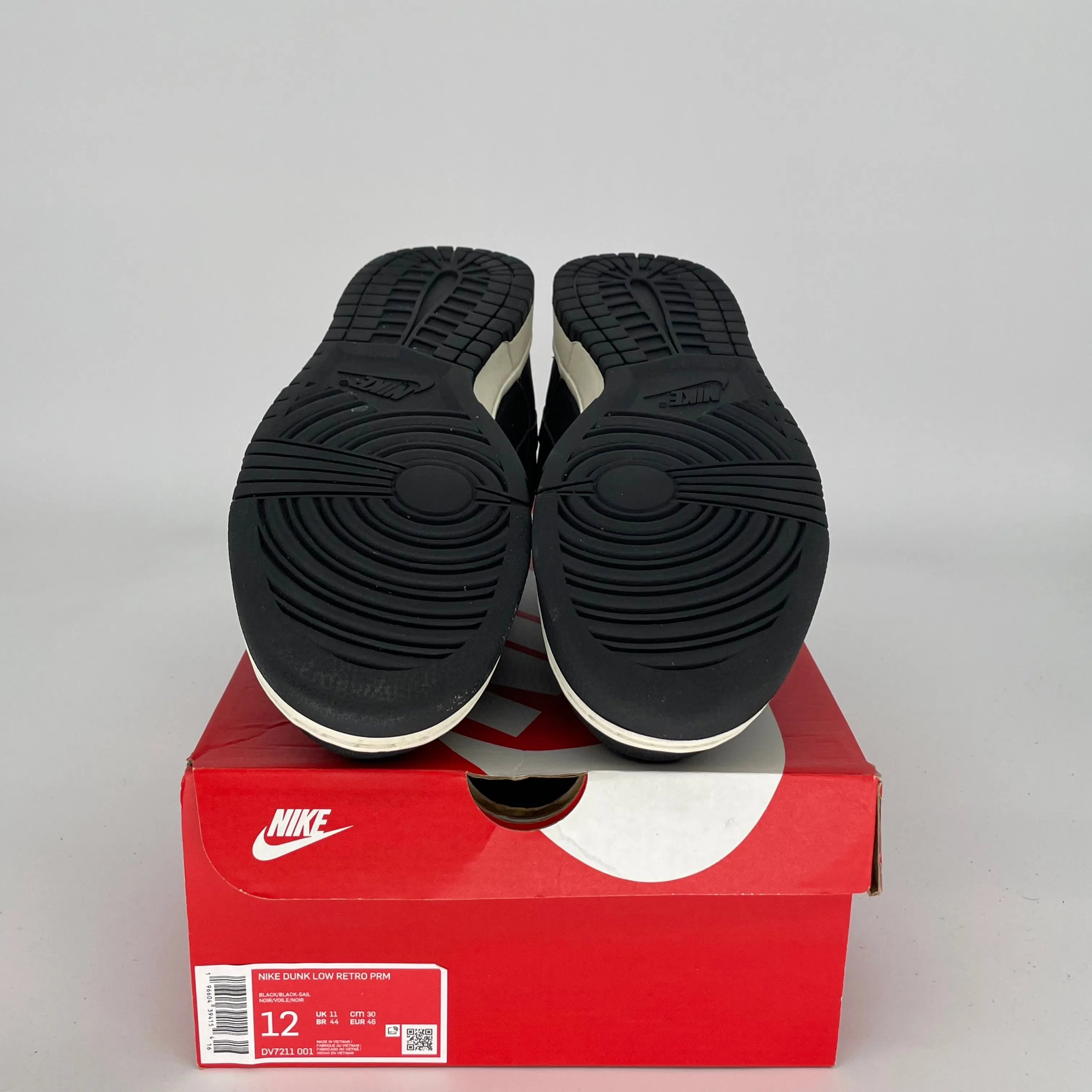 NIKE DUNK LOW BLACK CANVAS SIZE 12 DV7211-001